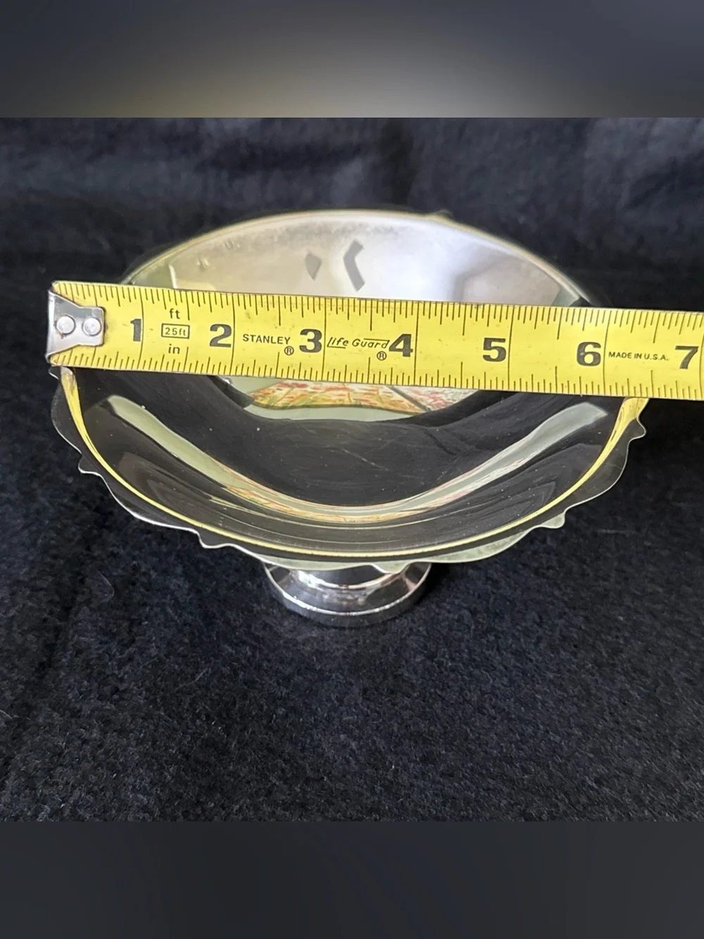 Oneida Silver Plate Pedestal Compote or Candy Dish Bowl Vintage Scalloped Edge